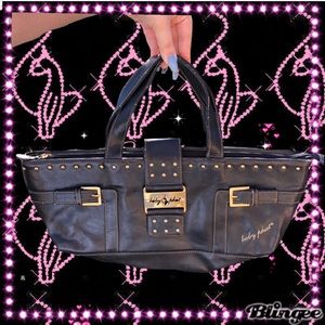 🖤 EARLY 2000’s BLACK PLEATHER BABY PHAT PURSE 🖤